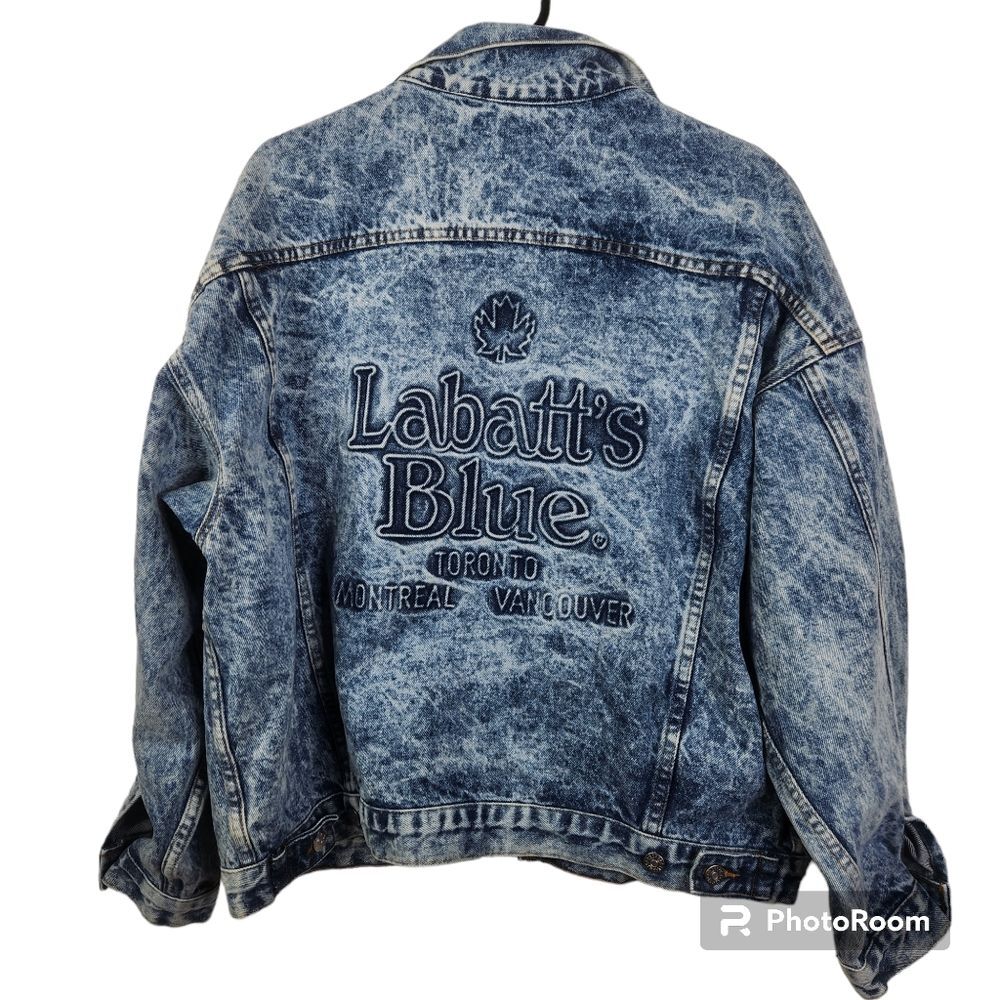 Denim Blue Acid Wash Bomber Jacket